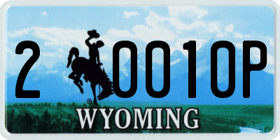 WY license plate 20010P