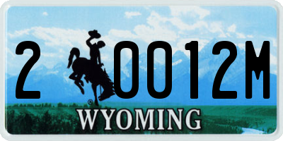 WY license plate 20012M