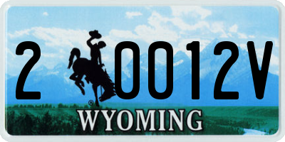 WY license plate 20012V