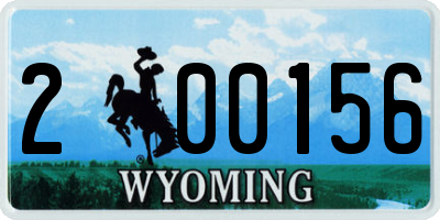 WY license plate 200156