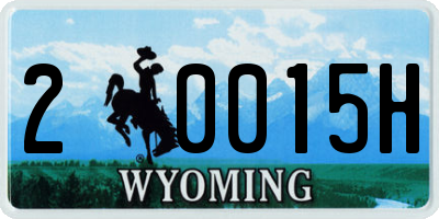 WY license plate 20015H