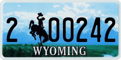 WY license plate 200242