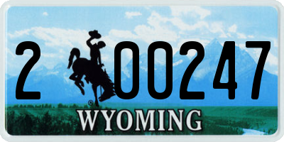 WY license plate 200247