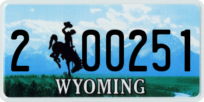 WY license plate 200251