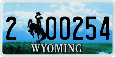 WY license plate 200254