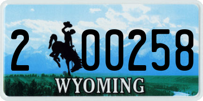 WY license plate 200258