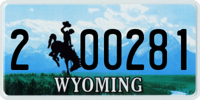 WY license plate 200281