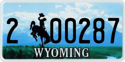 WY license plate 200287