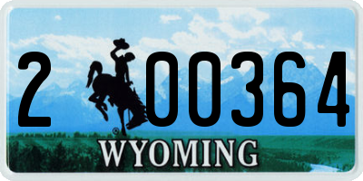 WY license plate 200364
