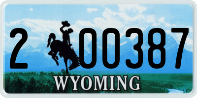 WY license plate 200387