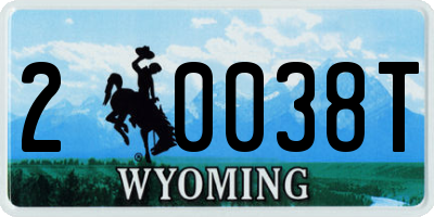 WY license plate 20038T