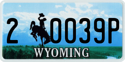 WY license plate 20039P
