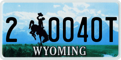 WY license plate 20040T