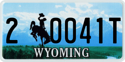 WY license plate 20041T