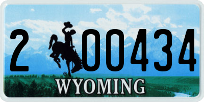 WY license plate 200434