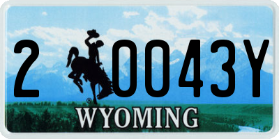 WY license plate 20043Y