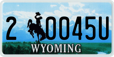 WY license plate 20045U