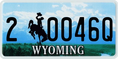 WY license plate 20046Q