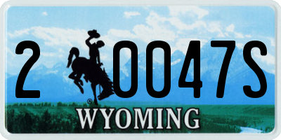 WY license plate 20047S