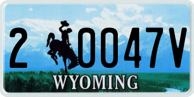 WY license plate 20047V