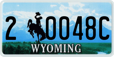 WY license plate 20048C
