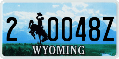 WY license plate 20048Z