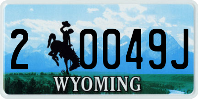 WY license plate 20049J