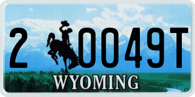 WY license plate 20049T