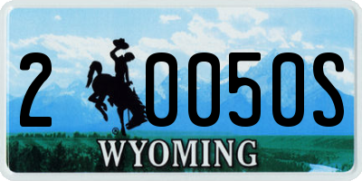 WY license plate 20050S