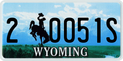 WY license plate 20051S
