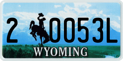 WY license plate 20053L