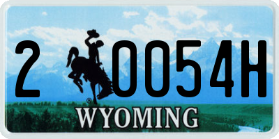 WY license plate 20054H