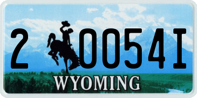 WY license plate 20054I