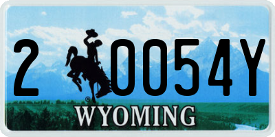 WY license plate 20054Y