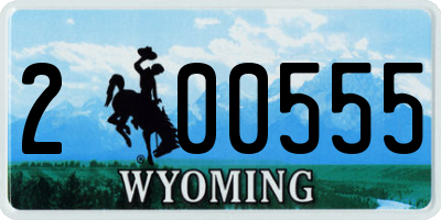 WY license plate 200555
