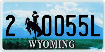 WY license plate 20055L