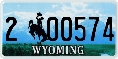 WY license plate 200574