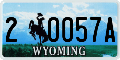 WY license plate 20057A