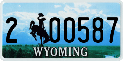 WY license plate 200587