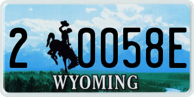 WY license plate 20058E