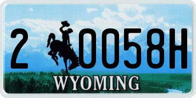 WY license plate 20058H