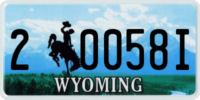 WY license plate 20058I