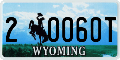 WY license plate 20060T