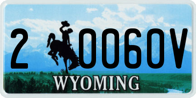 WY license plate 20060V