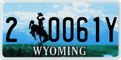 WY license plate 20061Y