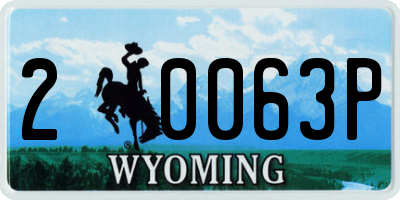 WY license plate 20063P