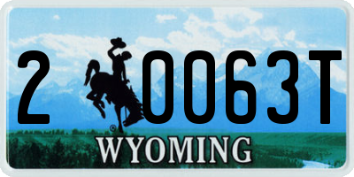 WY license plate 20063T