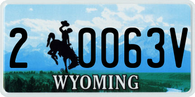WY license plate 20063V