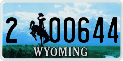 WY license plate 200644