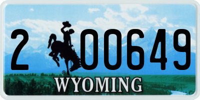 WY license plate 200649